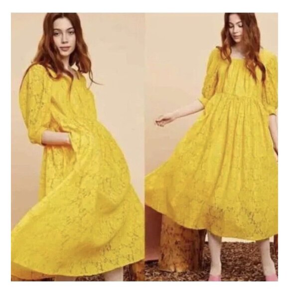 Sister Jane Yellow Midi Dress with Elegant Design - Picture 2 of 9